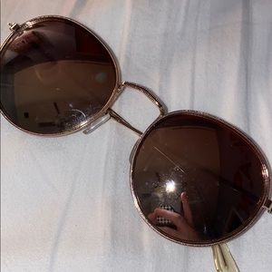 Round Rose Gold Hippie Sunglasses